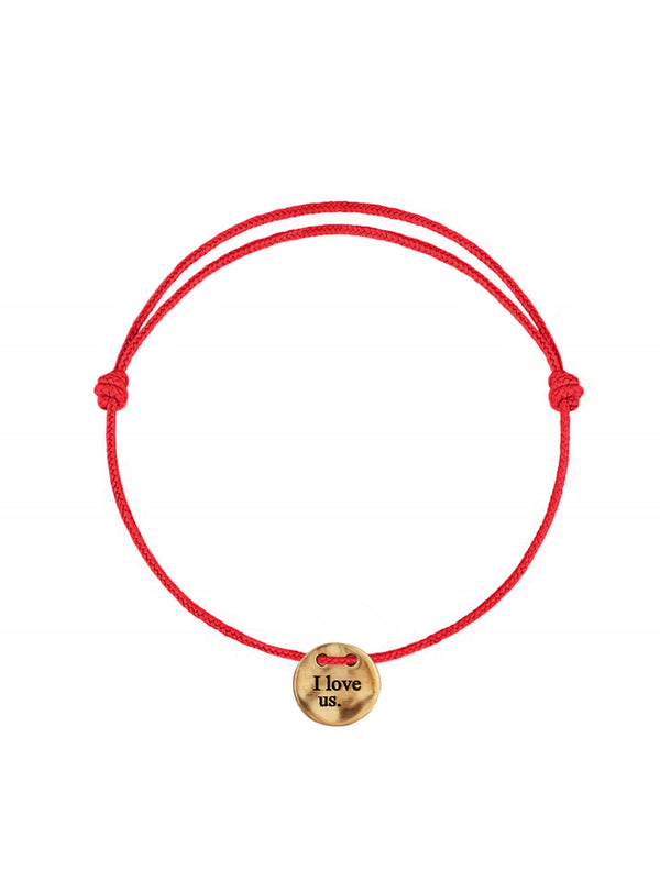 I Love Us Gold Coin rope bracelet