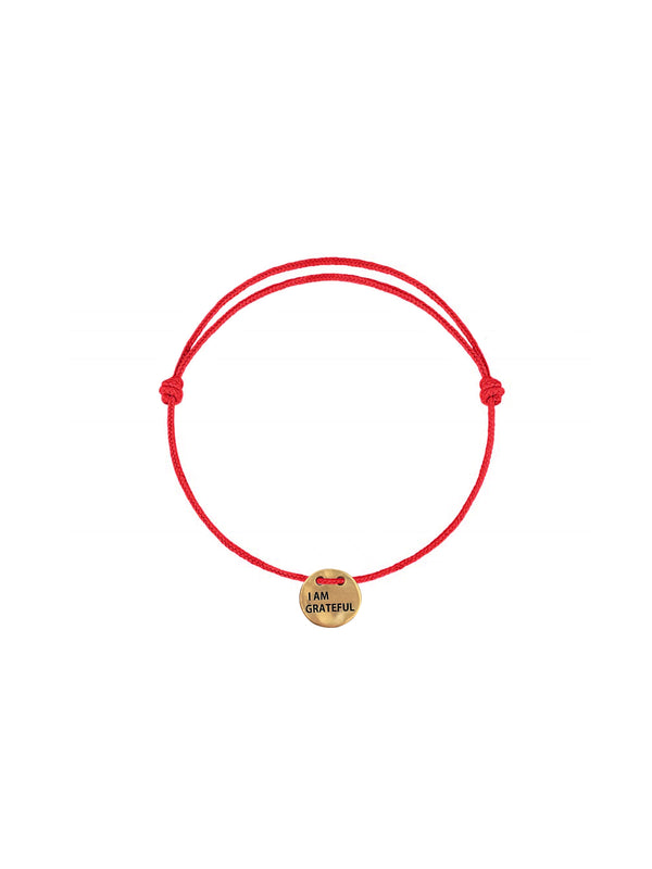 I Am Grateful Coin Rope Bracelet