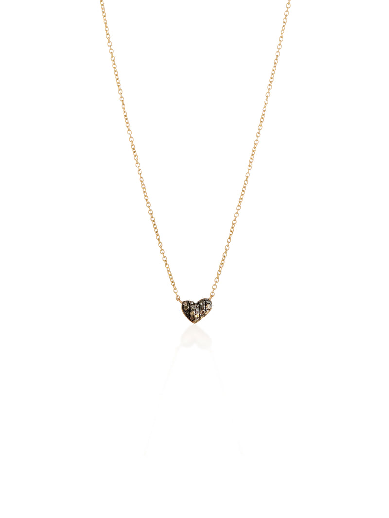 Diamond Bubble Heart Gold Necklace