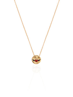 Halo Heart Coin Gold Necklace