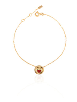 Horn Heart Chain Gold Bracelet