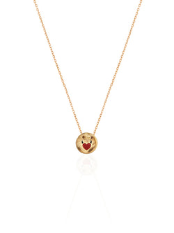 Horn Heart Coin Gold Necklace