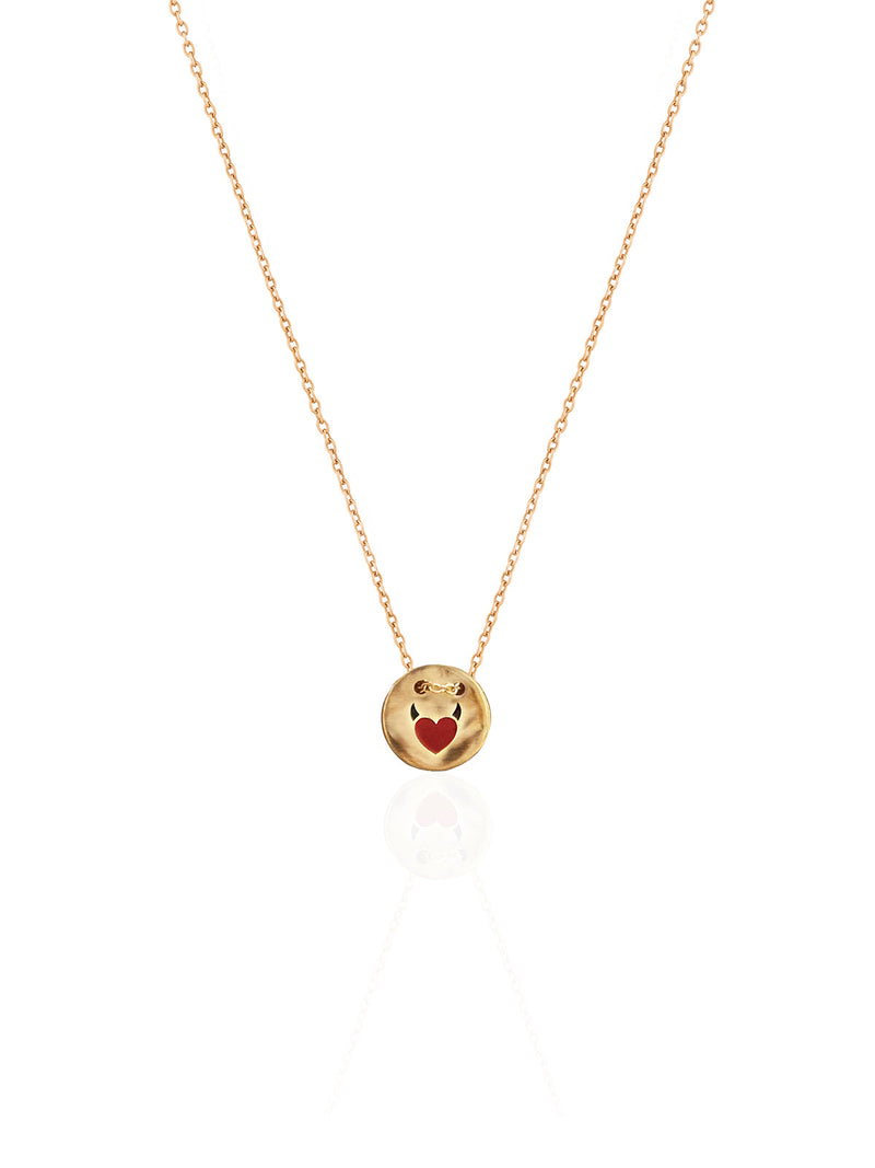 Horn Heart Coin Gold Necklace