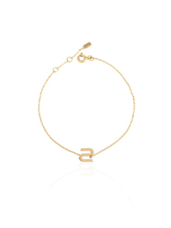 Gold Arabic J Initial Bracelet