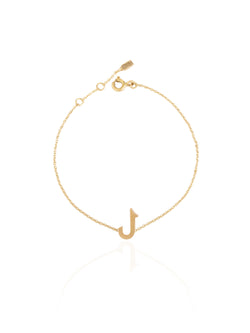 Gold Arabic L Initial Bracelet