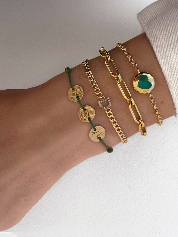 Vintage Trio Gold Coin Adjustable Rope Bracelet